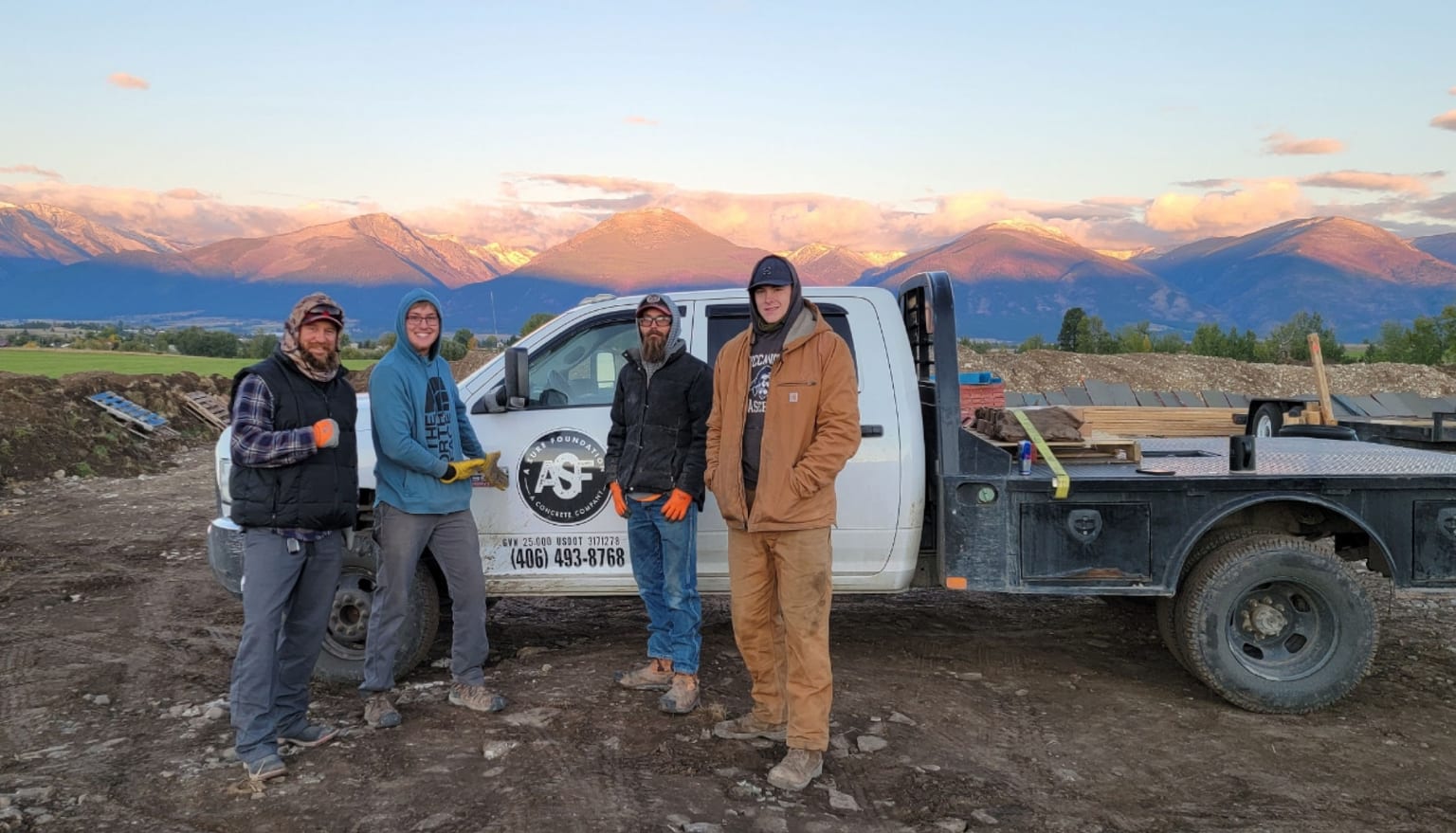 Poured concrete foundation walls on a Montana job site
